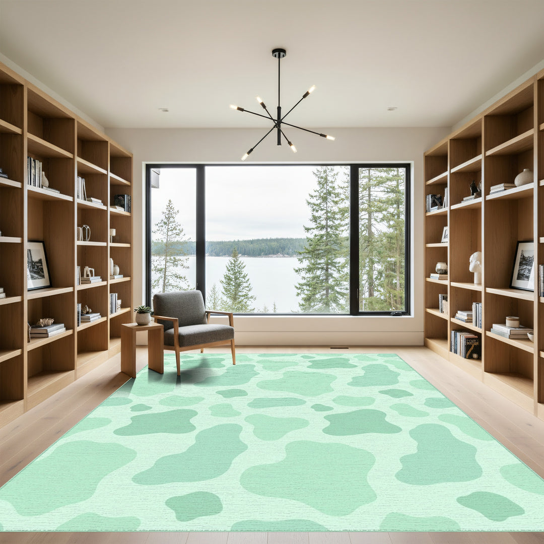 Pastel Mint Cow Spots Rug