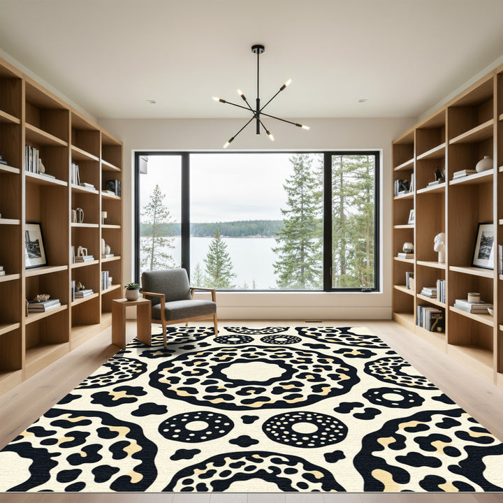 Leopard and Donut Inspired Print Rug