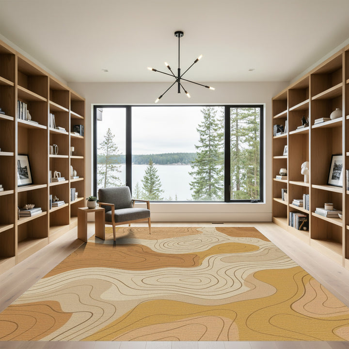 Earthy Tone Contour Abstract Rug