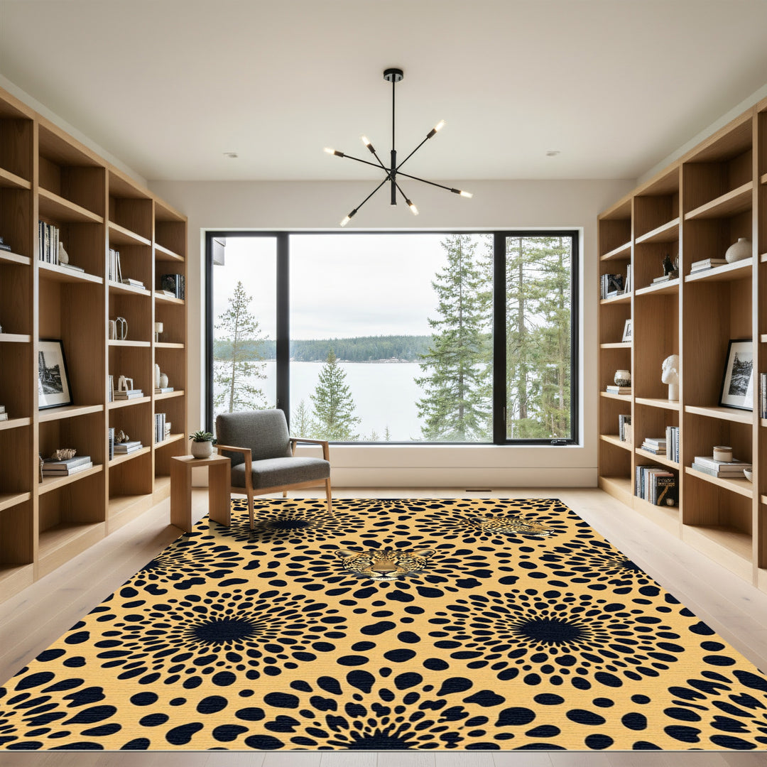 Leopard Spots Sunburst Area Rug