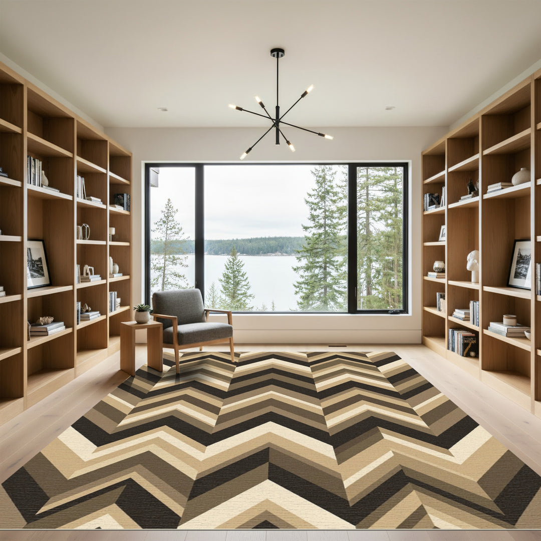 Earthy Tones Chevron Stripes Rug