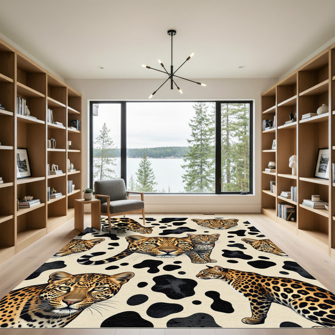Leopard Spots Contemporary Feline Rug