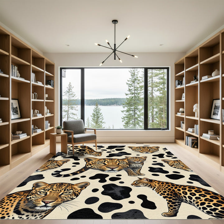 Leopard Spots Contemporary Feline Rug