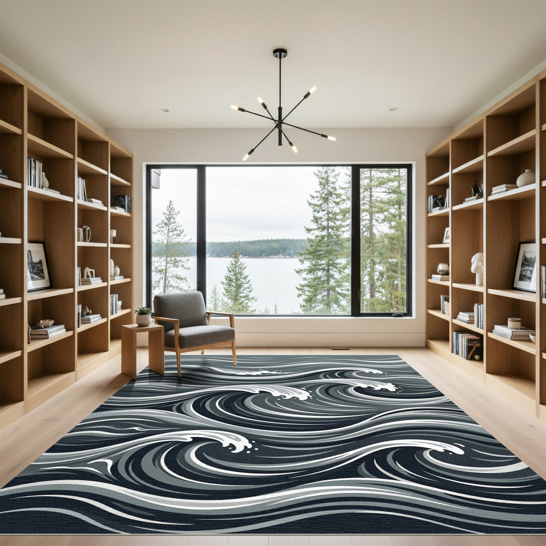 Monochromatic Abstract Wave Rug
