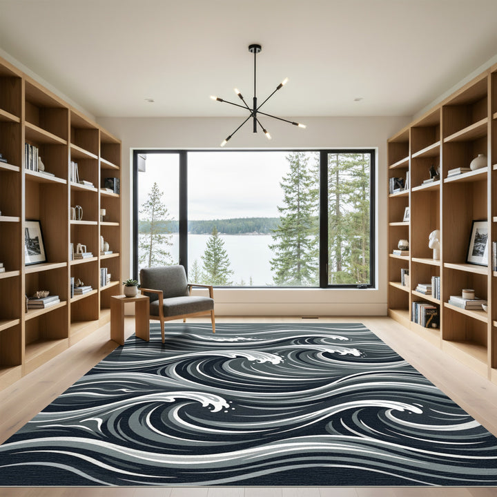 Monochromatic Abstract Wave Rug