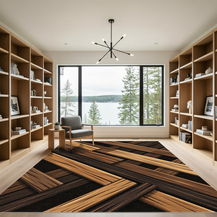 Woven Wood Plank Texture Rug