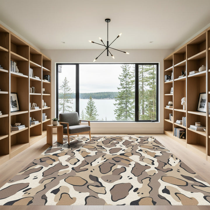 Desert Camouflage Abstract Shapes Rug