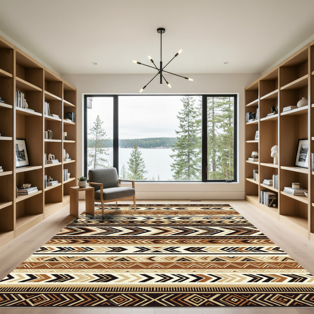Tribal Geometric Earth Tone Rug