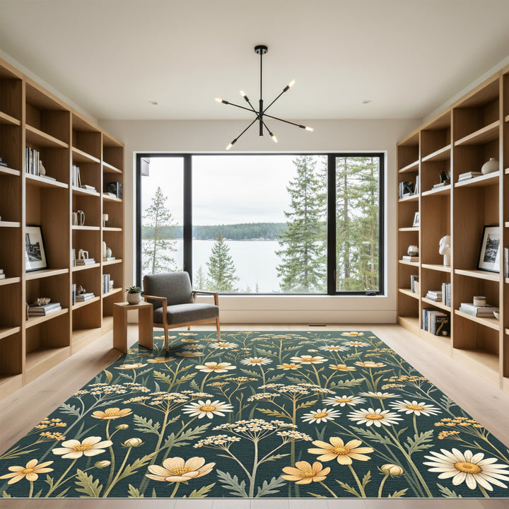 Field of Wildflowers Botanical Art Rug