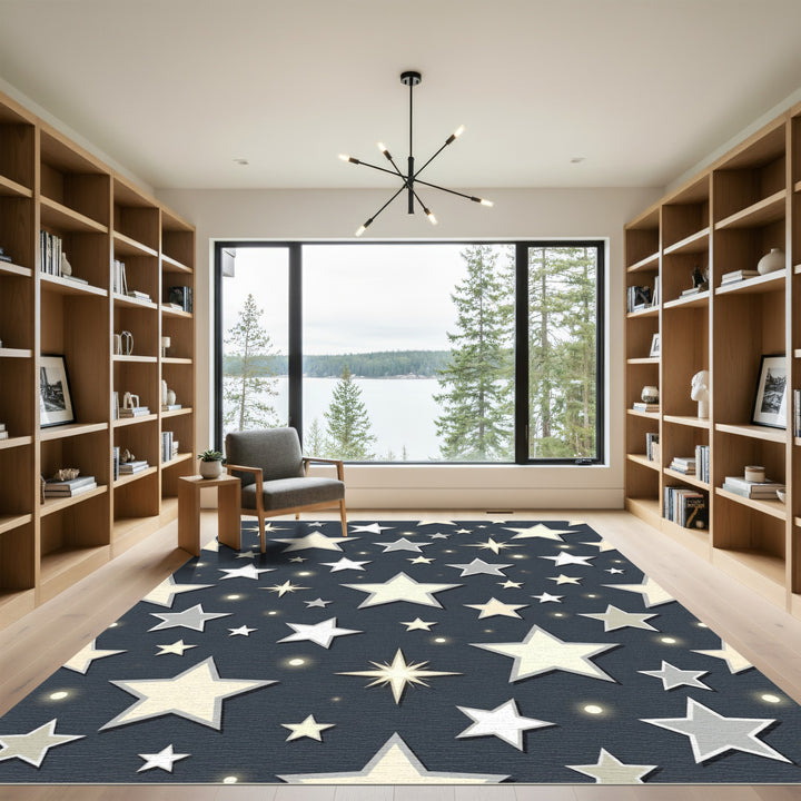 Celestial Stars Night Sky Rug