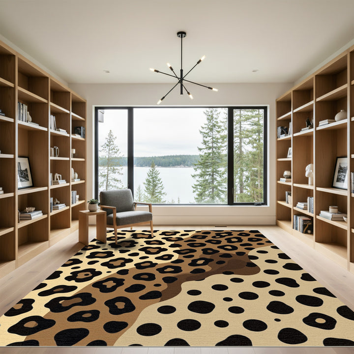 Wild Leopard Spots Abstract Rug