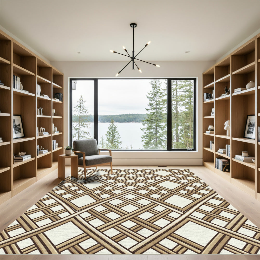 Geometric Lattice Print Rug