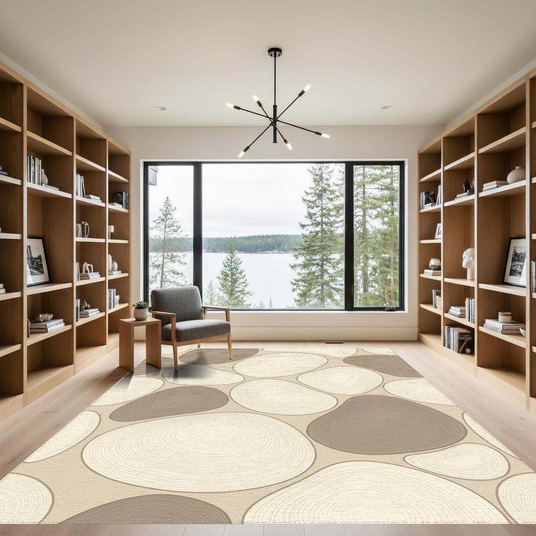 Neutral Organic Pebble Textural Rug
