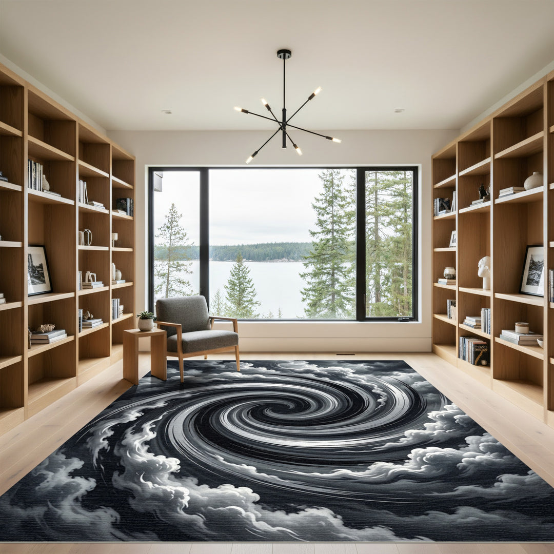 Monochromatic Spiral Vortex Cloud Rug