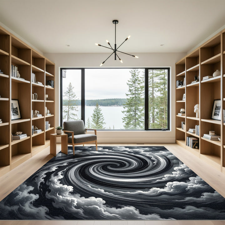 Monochromatic Spiral Vortex Cloud Rug