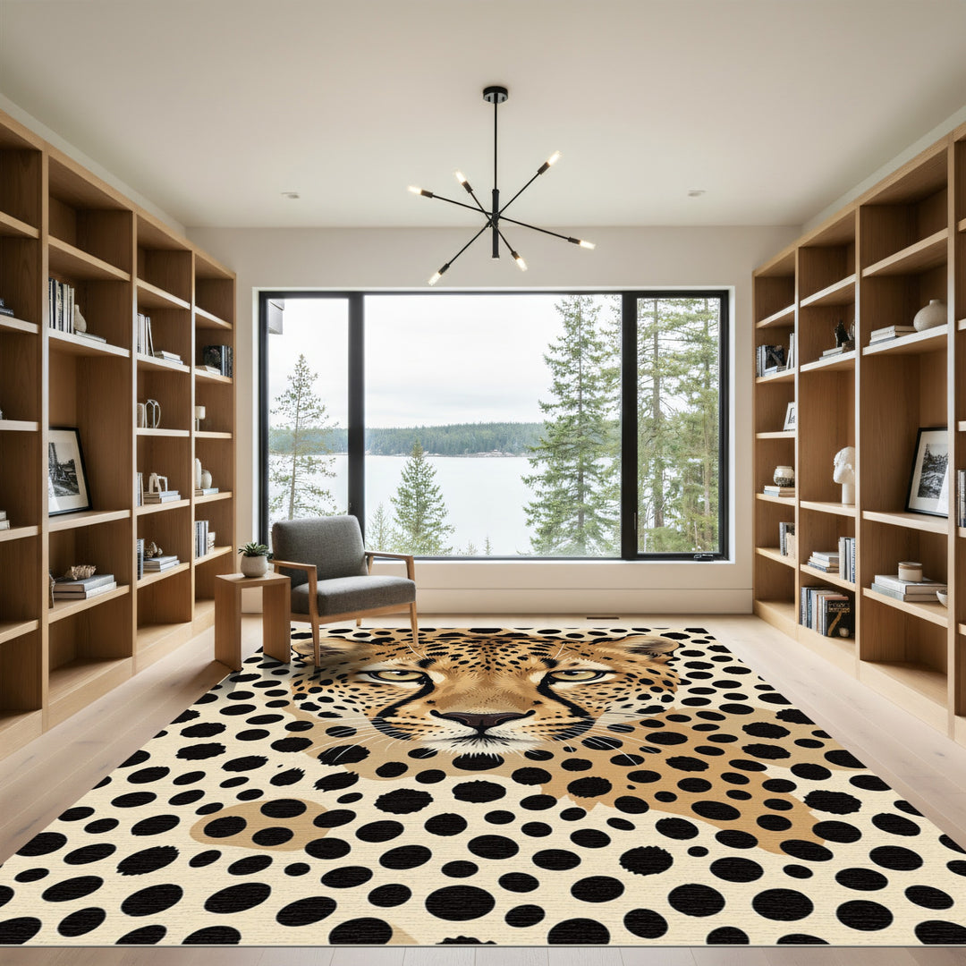 Bold Leopard Spot Face Rug