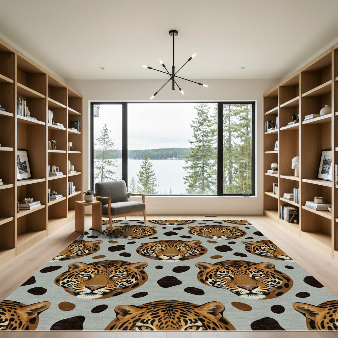 Jaguar Spots Seamless Gray Rug