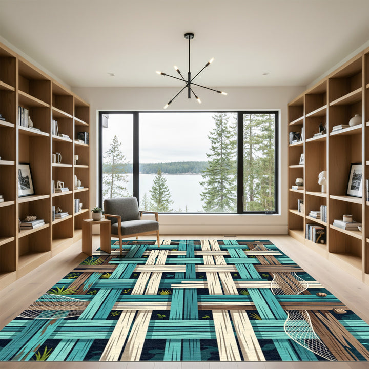 Woven Wood Plank Coastal NetRug Rug