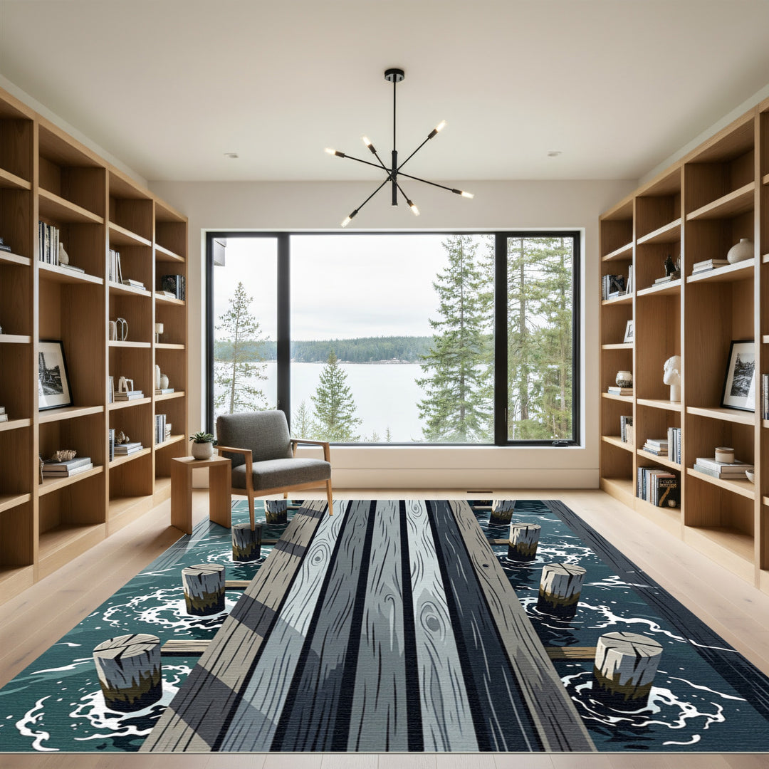 Dock Wood Water Texture Rug