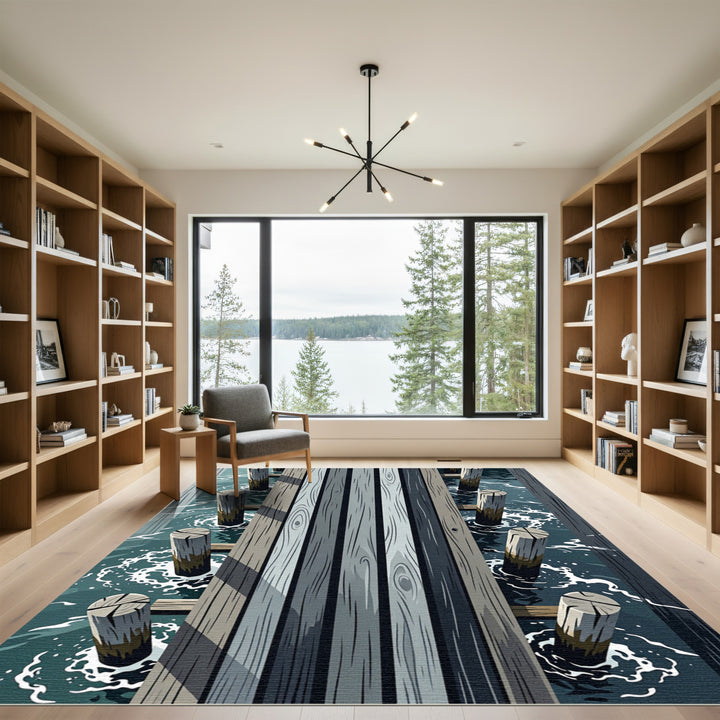 Dock Wood Water Texture Rug