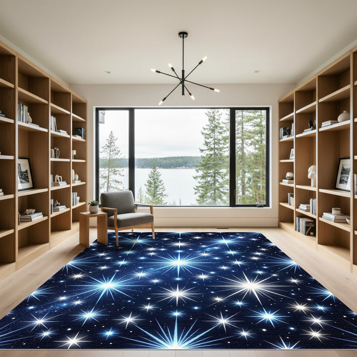 Sparkling Starburst Night Sky Rug