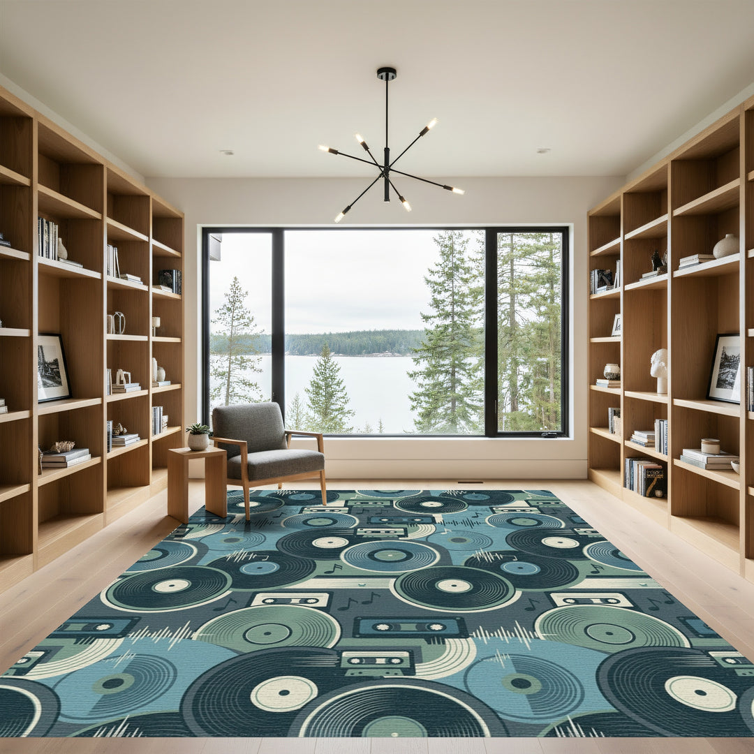 Retro Vinyl Cassette Musical Rhythm Rug