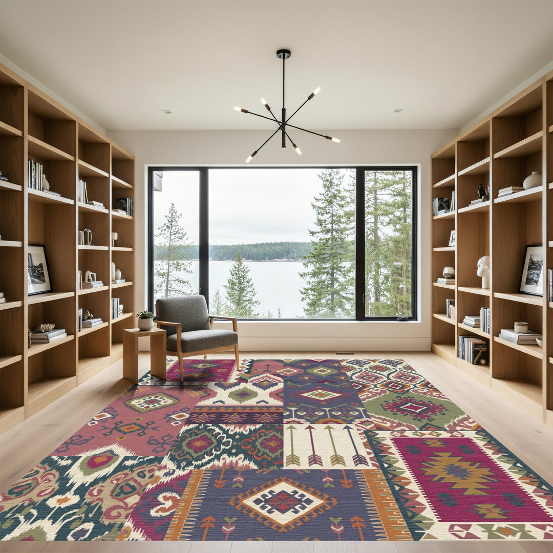 Patchwork Tribal Medallion Arrows Rug