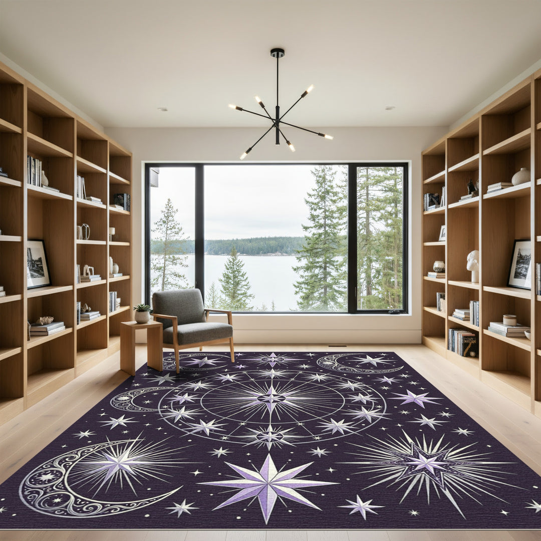 Celestial Moon Starburst Area Rug
