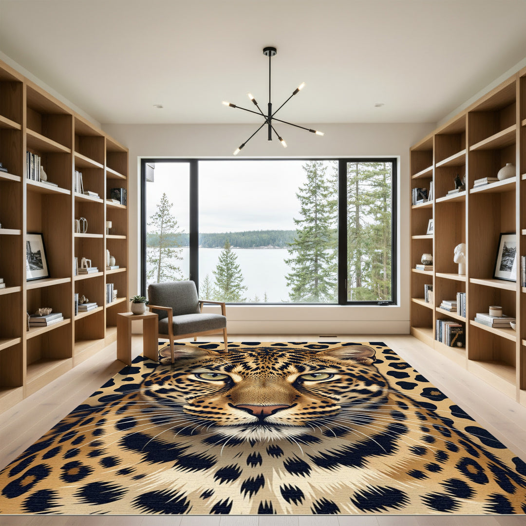 Leopard Spot Face Jungle Rug