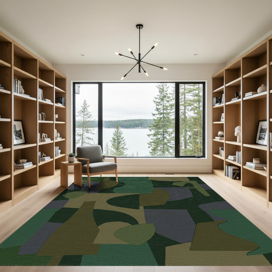 Abstract Geometric Earth Tones Rug