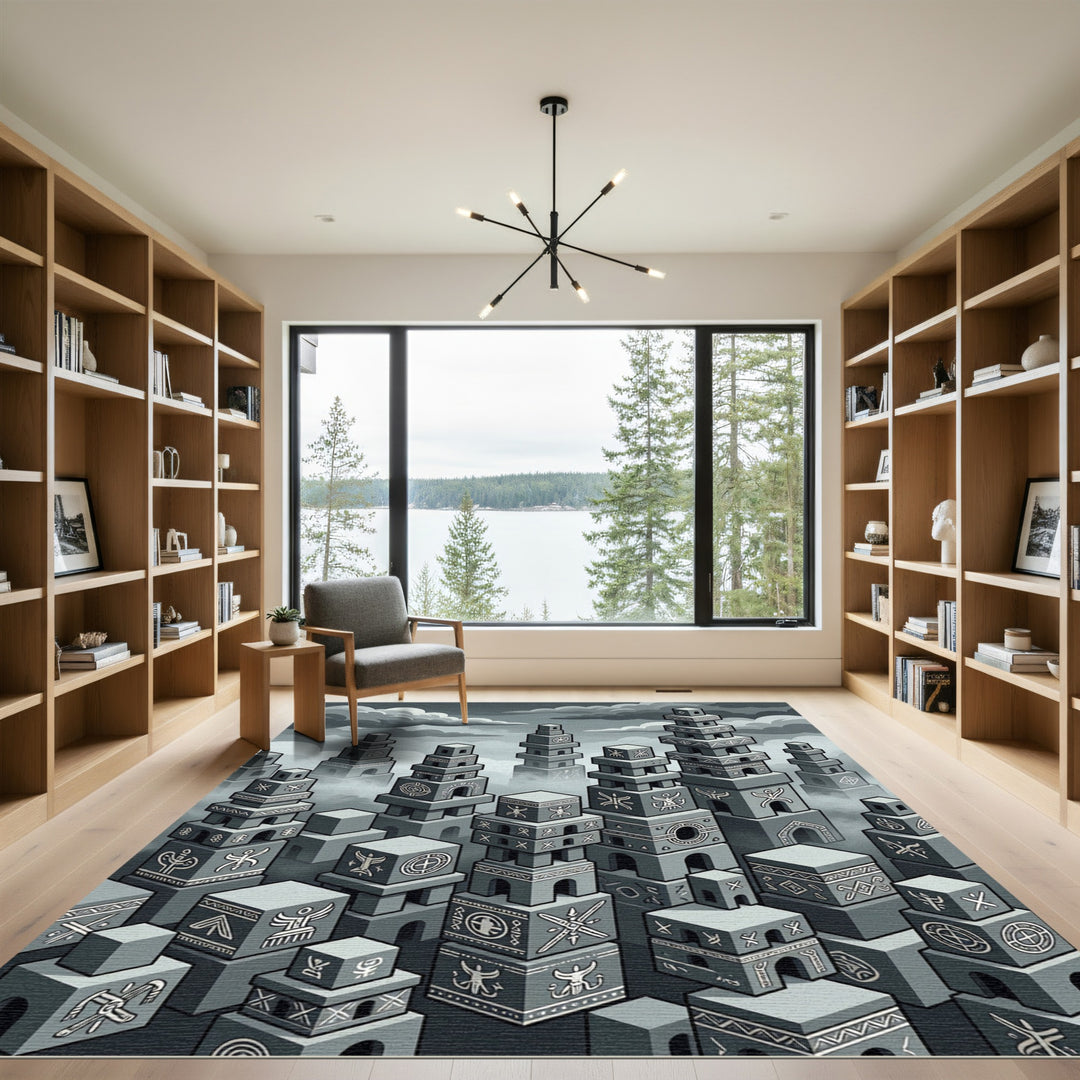 Ancient Stone Structure Towers Rug