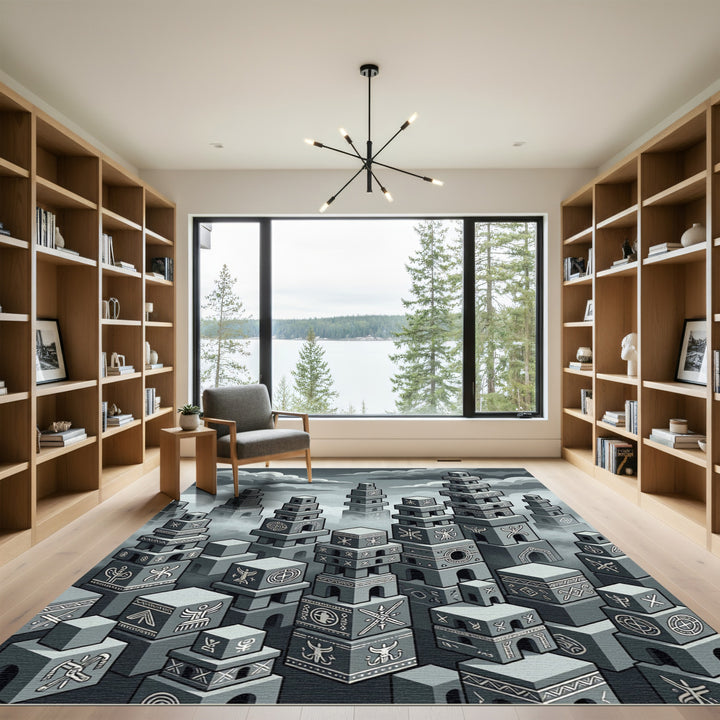 Ancient Stone Structure Towers Rug