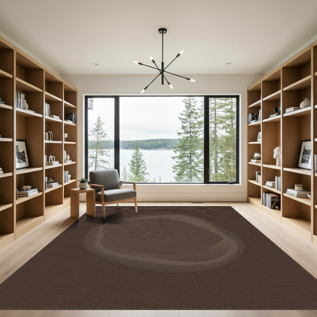 Muted Earth Toned Swirl Rug