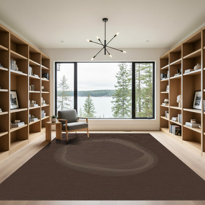 Muted Earth Toned Swirl Rug