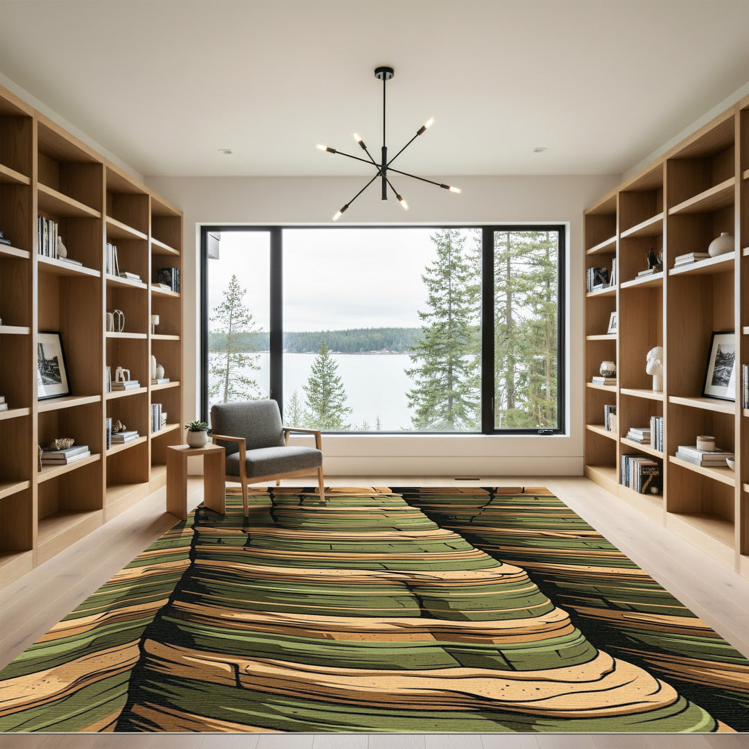 Layered Canyon Earth Tones Rug