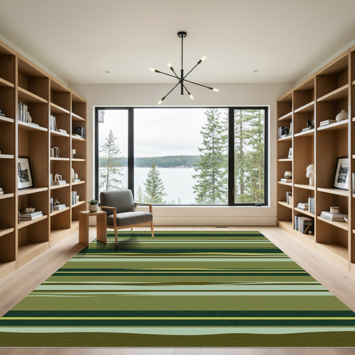 Olive Tone Organic Stripe Rug