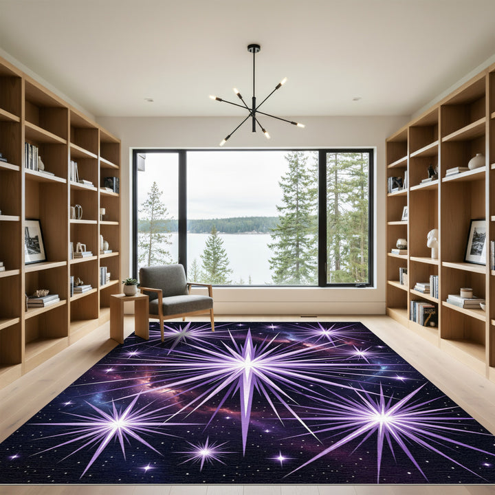 Violet Starburst Galaxy Rug