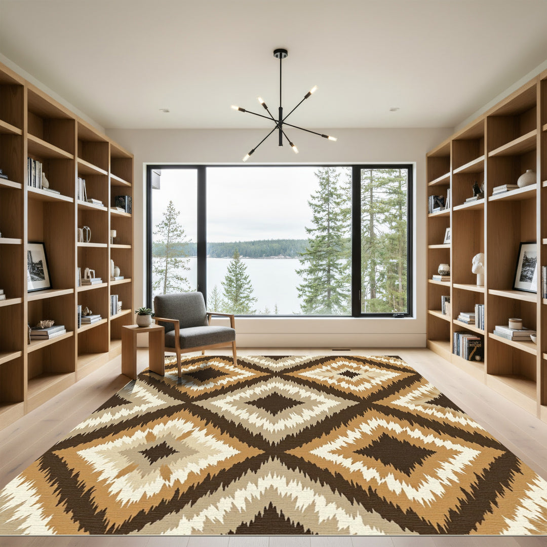 Earthy Diamond Zigzag Tonal Rug