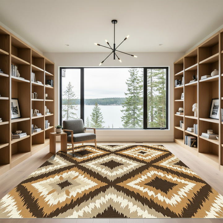 Earthy Diamond Zigzag Tonal Rug