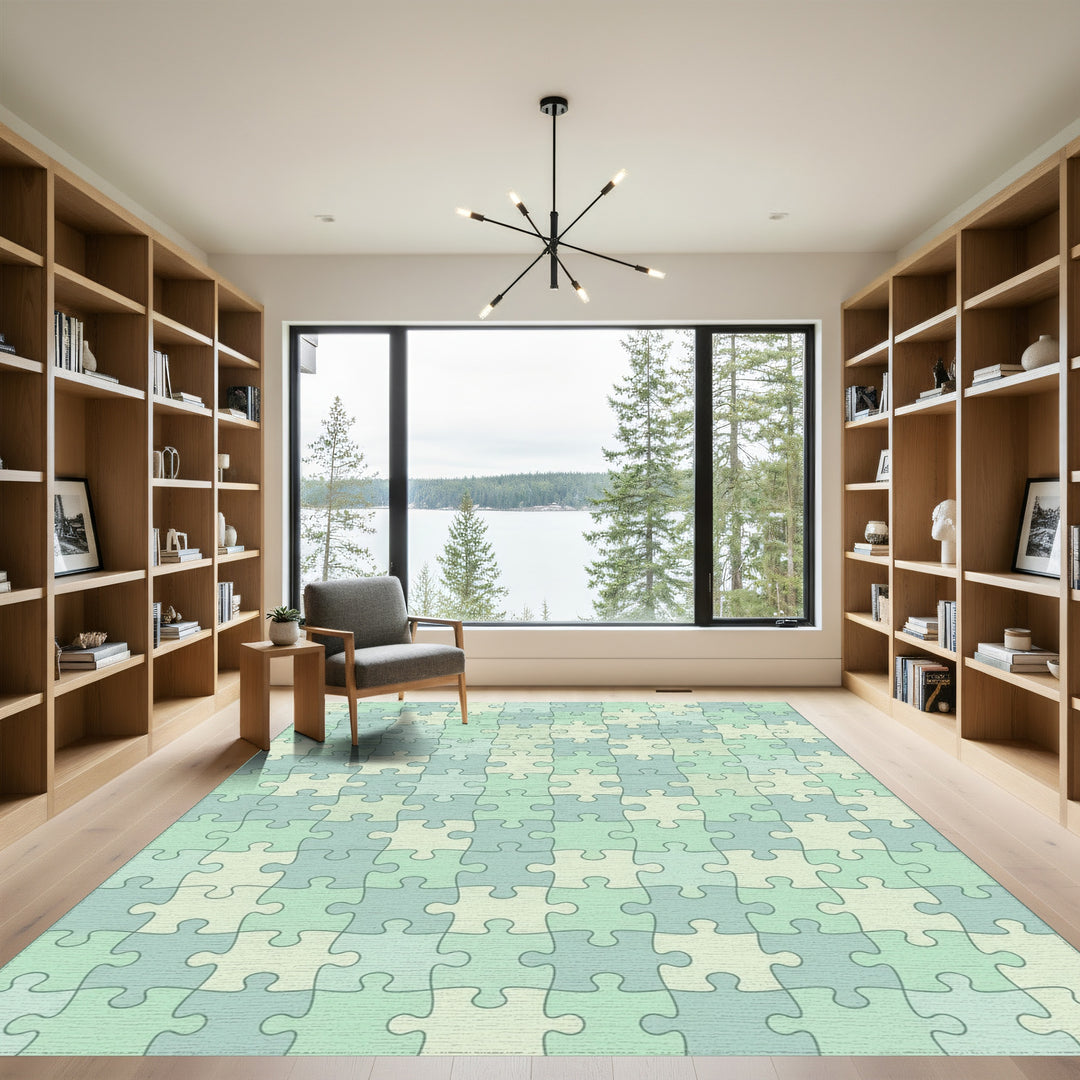 Pastel Puzzle Piece Harmony Rug