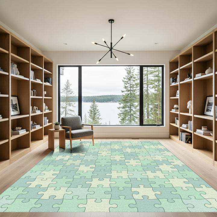 Pastel Puzzle Piece Harmony Rug