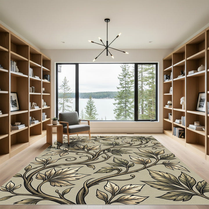 Vintage Gold Leaf Vine Rug