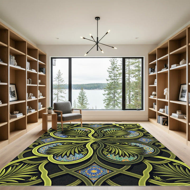 Four Leaf Clover Emerald Jewel Rug