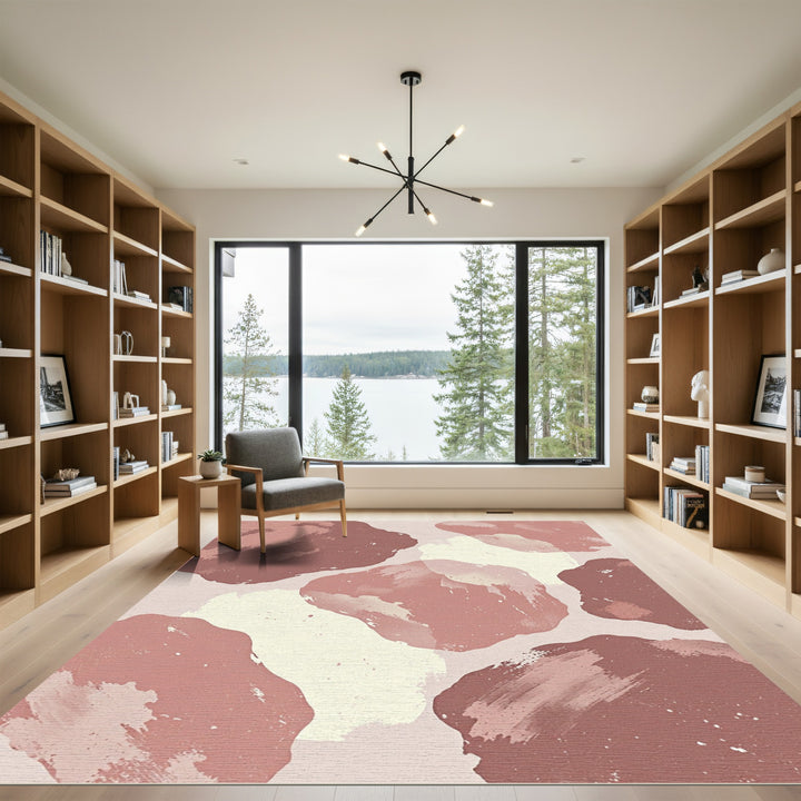 Terracotta Blush Abstract Blob Rug