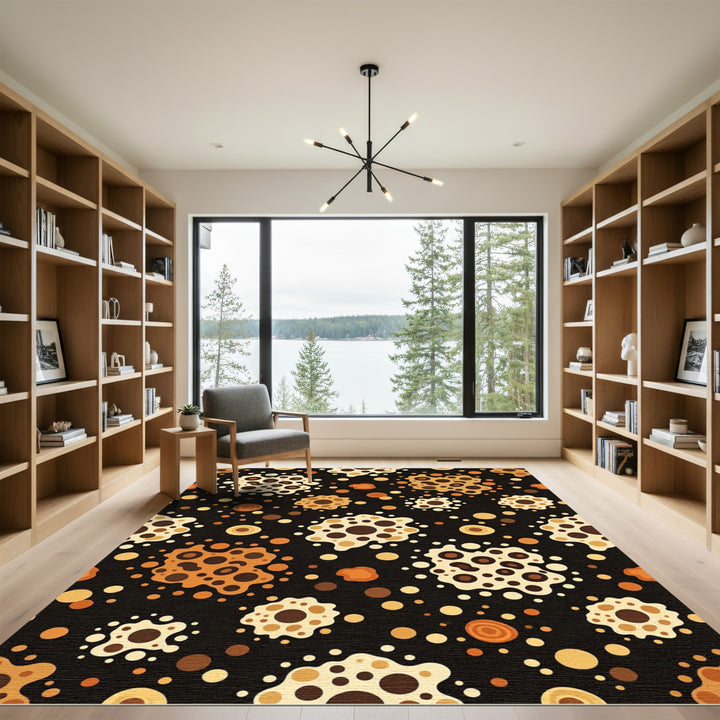 Earthy Speckled Abstract Blob Rug