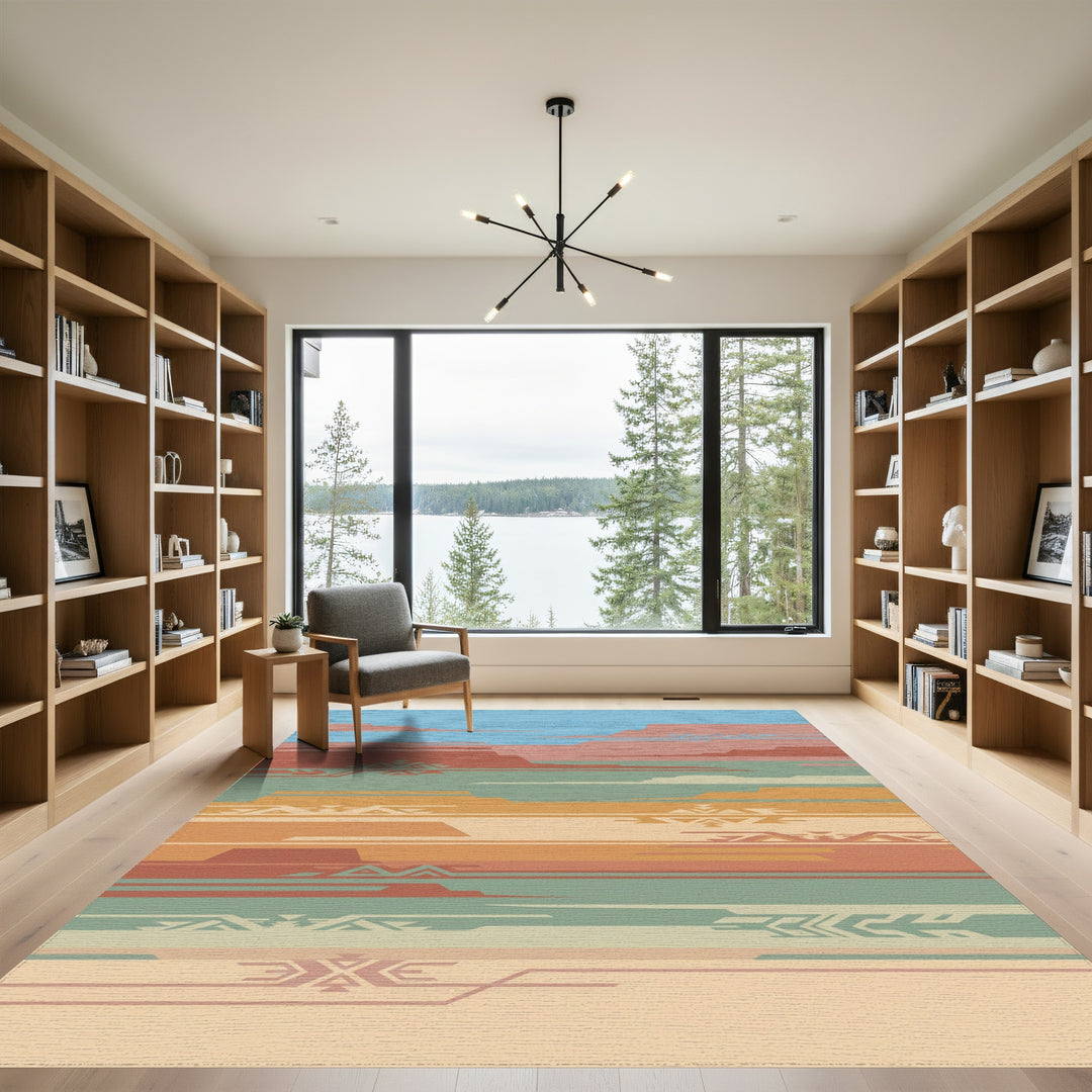 Desert Layers Geometric Southwest Rug