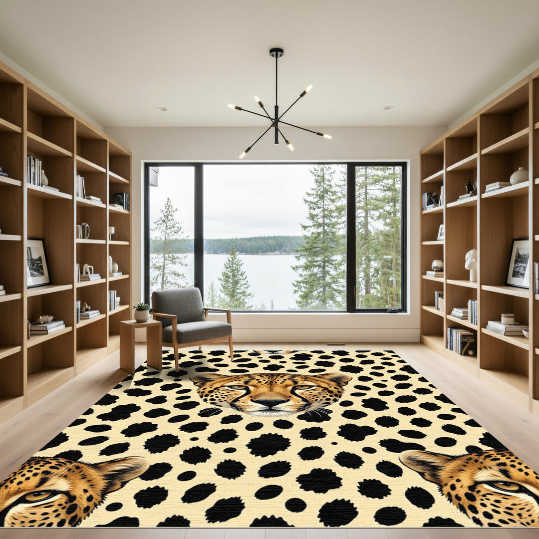 Cheetah Spots Face Medallion Rug