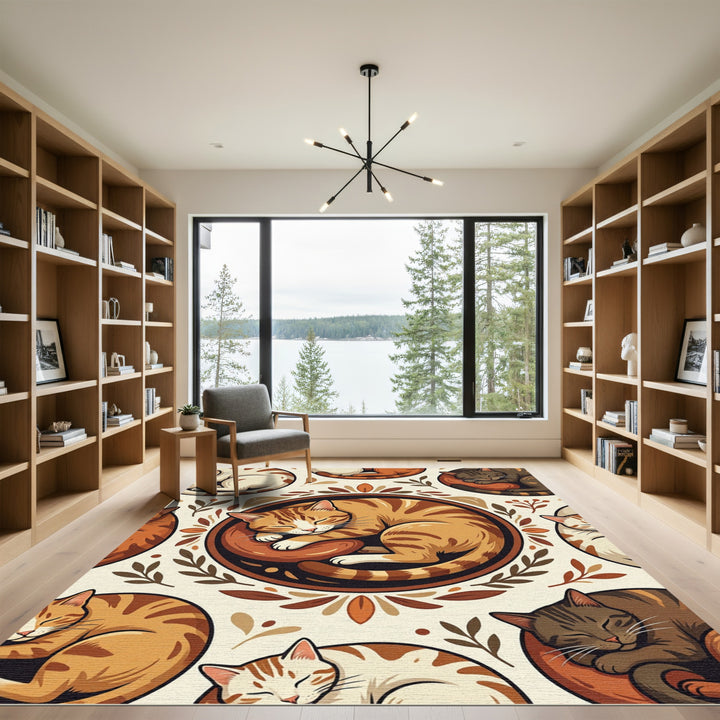 Cozy Feline Sleep Medley Rug