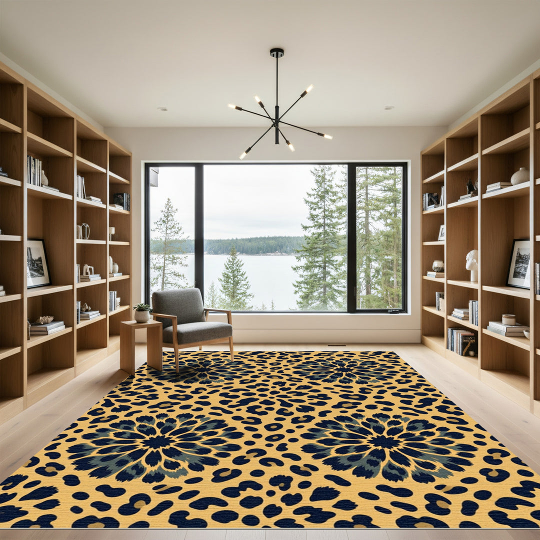 Leopard Floral Sunburst Rug