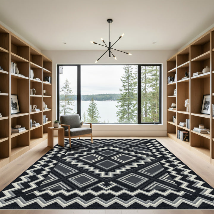 Monochromatic Geometric Staircase Diamonds Rug
